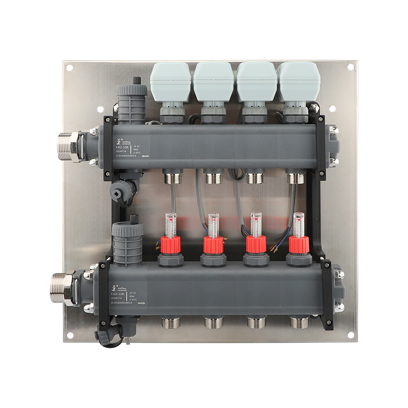 Ball valve of HVAC manifold with thermometer