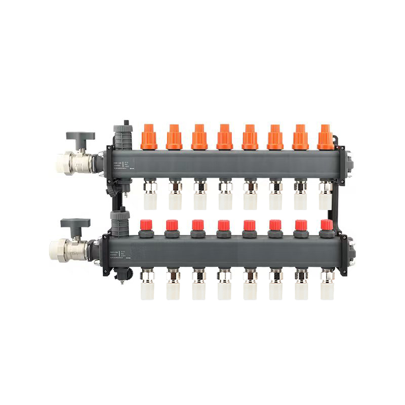 The left and right interfaces of the main pipe of the floor heating water manifold