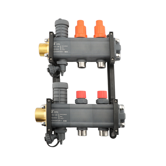 Ball valve of HVAC manifold with thermometer