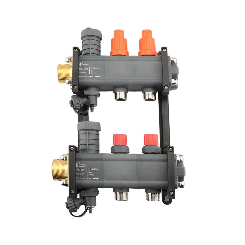 Ball valve of HVAC manifold with thermometer