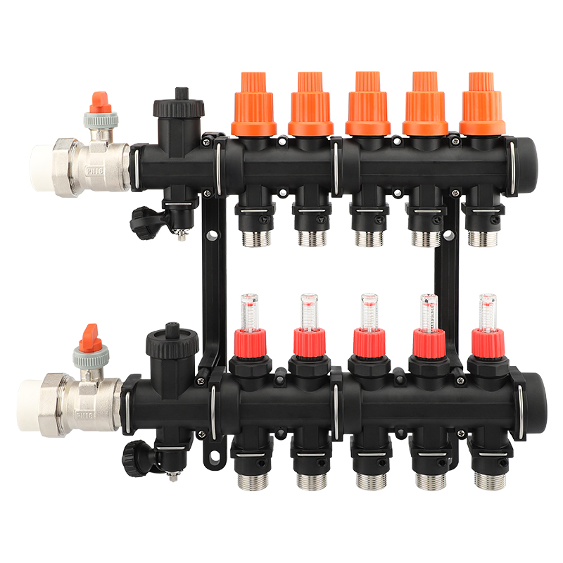 Floor heating water flow distributor