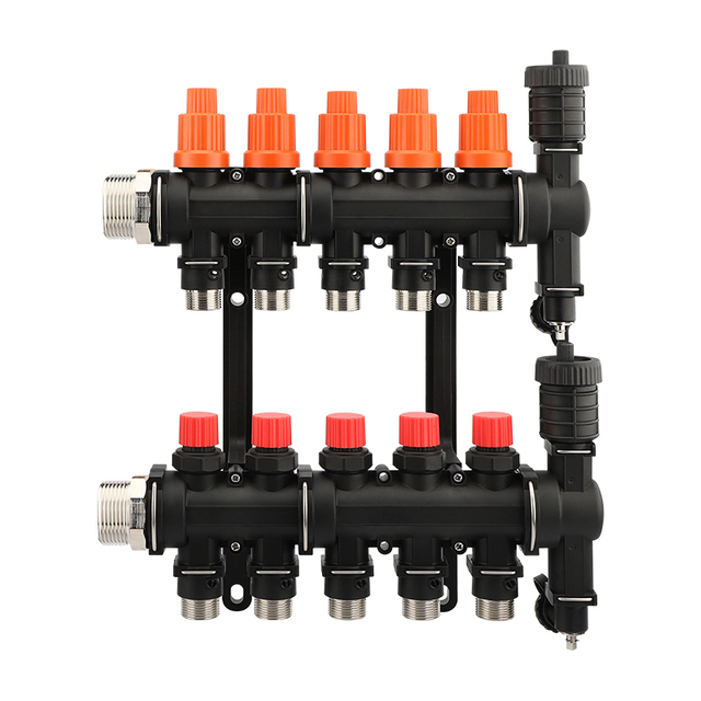 Floor heating water flow distributor