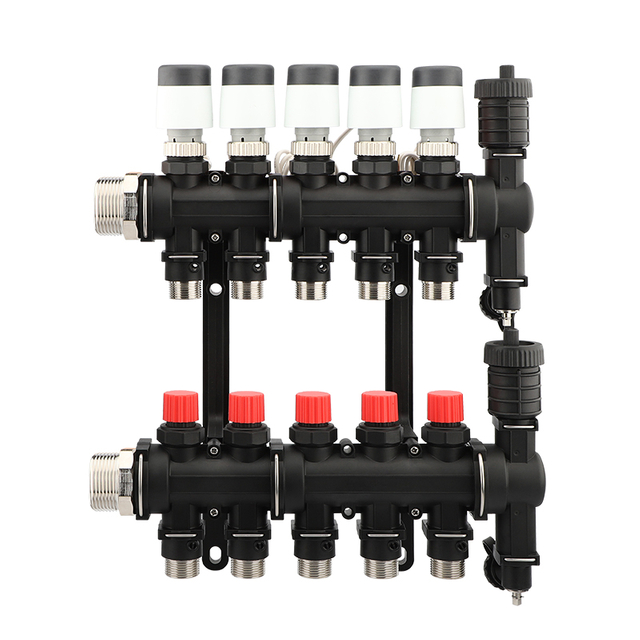 Floor heating water flow distributor