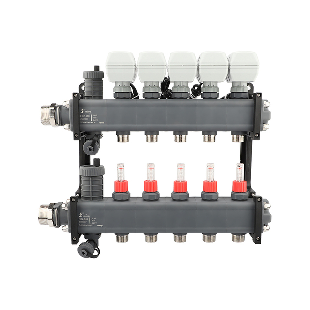 Ball valve of HVAC manifold with thermometer