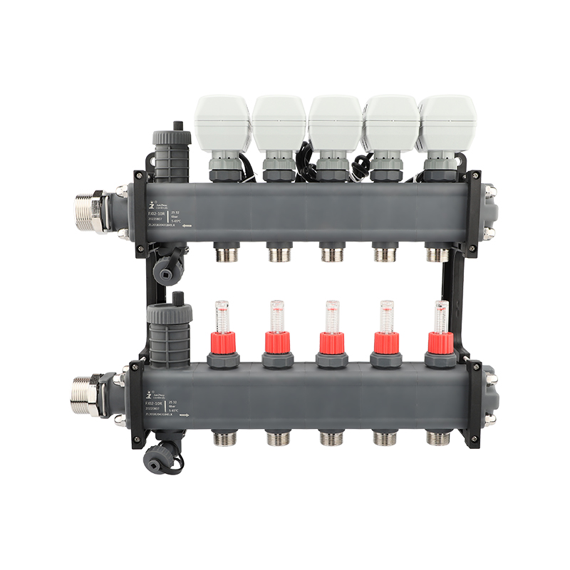 Ball valve of HVAC manifold with thermometer