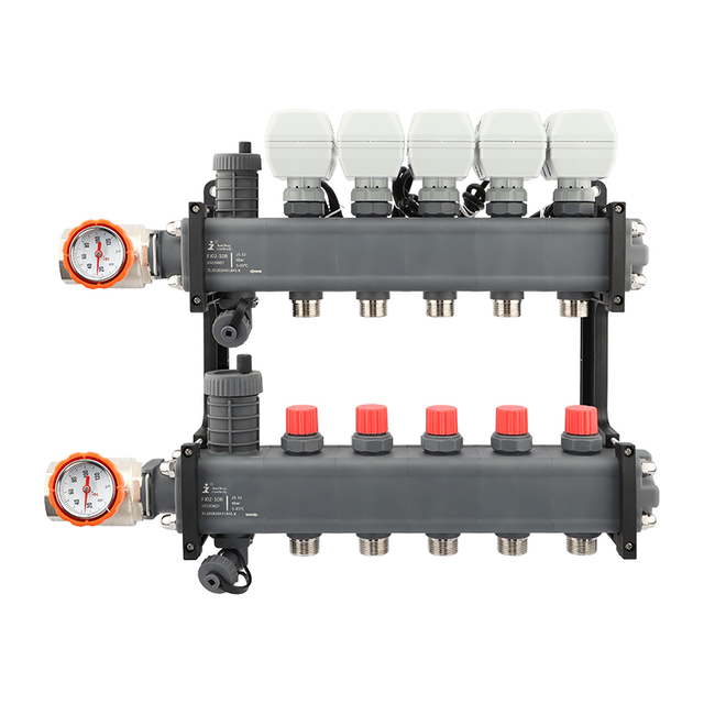 Ball valve of HVAC manifold with thermometer