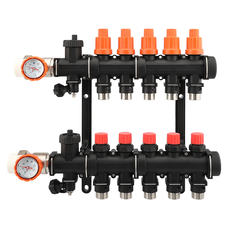Floor heating water flow distributor