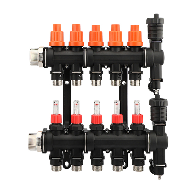 Floor heating water flow distributor