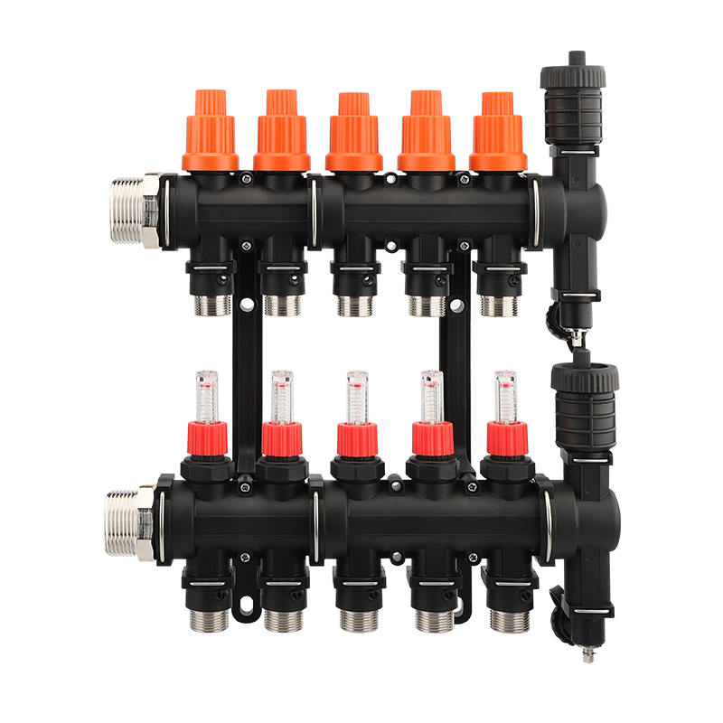 Floor heating water flow distributor